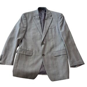 Lauren Ralph Lauren Men Gray Plaid Wool Sport Coat Blazer Jacket 39R